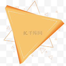 几何图形边框图片_橙色漂浮三角几何图形边框