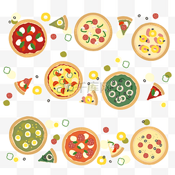 榴莲卡通披萨图片_披萨美食背景