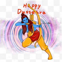 印度节日手绘dussehra节
