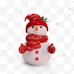 冬季手套围巾图片_圣诞节立体雪人3d元素