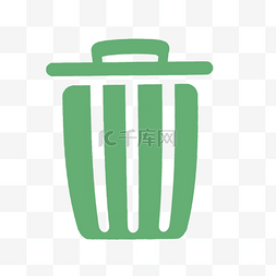 彩色水墨图片_绿色垃圾桶矢量图标