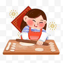 包水饺水饺图片_卡通新年水饺