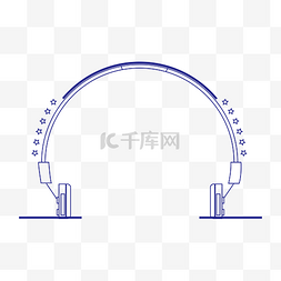 科技图片_科技蓝耳机酷炫线框图