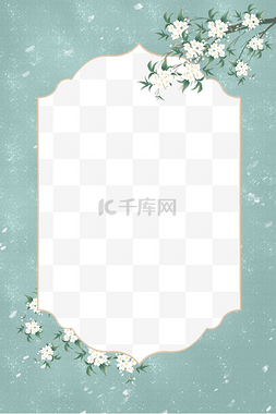 花卉盆栽实物图片_中国风古典花卉边框