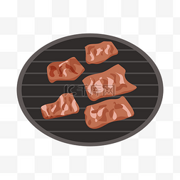 烤肉立体图片_红色的烤肉装饰插画