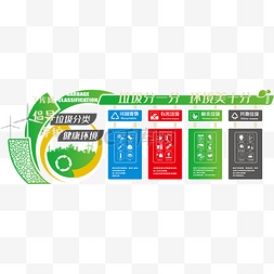 户外垃圾分类橱窗雕塑环保文化墙