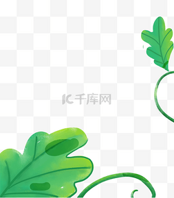 创意手绘植物插图图片_手绘卡通西瓜叶子免扣元素