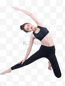 健身美女健身图片_瑜伽锻炼运动伸展