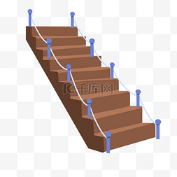 创意扶手楼梯插画
