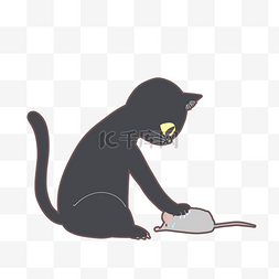 黑猫和毛线图片_黑猫抓老鼠