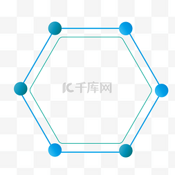 蓝色科技风简约多边形线条边框