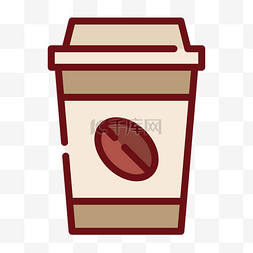 咖啡矢量图标图片_咖啡豆杯子图标