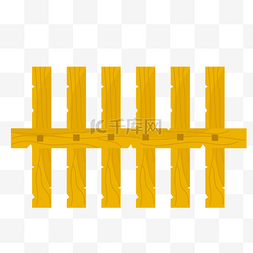 黄色木质栏杆