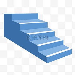 蓝色立体楼梯