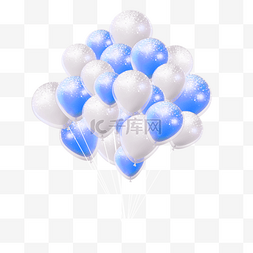 蓝白双层装饰气球
