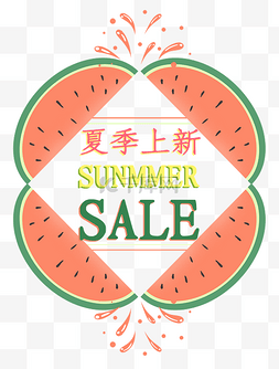 小清新夏日促销SummerSALE标签