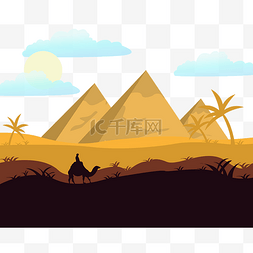 埃及版画图片_埃及金字塔