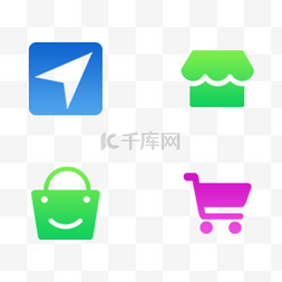 彩色面性手机APP多功能通用图标