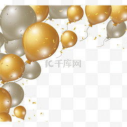 立体感感图片_手绘创意感金色气球图案