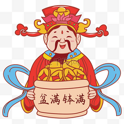 新年财神矢量素材图片_国潮财神矢量图