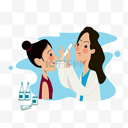 医生护士病人卡通图片_扁平注射玻尿酸的医生