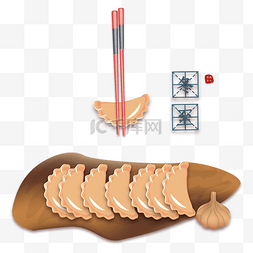 筷子吃饺子图片_中国传统节气冬至吃饺子装饰
