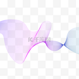 紫色波浪线条组合