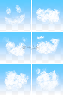 特效晴朗天空蓝天白云各种云朵形
