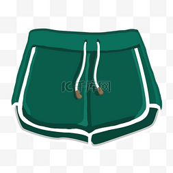 绿色短裤装饰