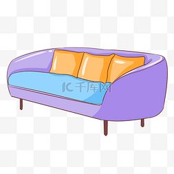 紫色沙发装饰插画