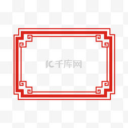 新年装饰免抠图片_红色中国风边框新年边框装饰元素