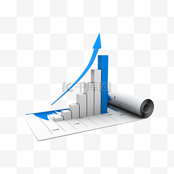 PNG数据图图片_数据表和蓝色箭头柱状图