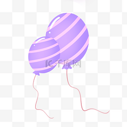 六一儿童节图片_紫色可爱椭圆六一儿童节气球