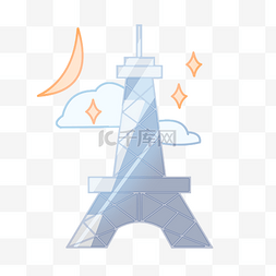 夜晚巴黎铁塔