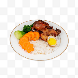 西蓝花图片_鸡腿饭米饭食物
