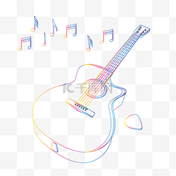 音乐图片_彩色线条吉他