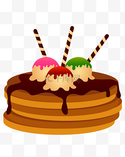 矢量美食免费下载图片_矢量特色彩色冰淇淋奶油草莓手绘