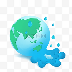 蓝色创意地球世界节水日