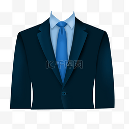 西装衬衫领带图片_蓝色西装证件照