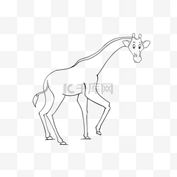 giraffe clipart black and white 线稿长颈