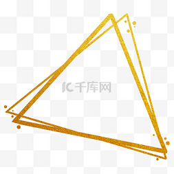 简约烫金三角形波点不规则图形