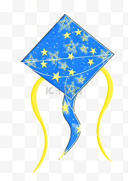 蓝色星空菱形风筝