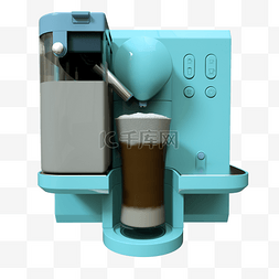 咖啡机图片_青色雪顶咖啡机