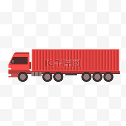 红色集装箱卡车