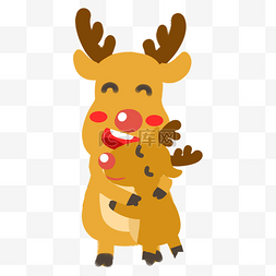 动物的拥抱图片_母亲节拥抱的小鹿妈妈和他的孩子