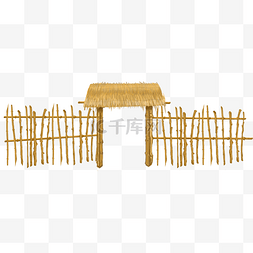 院门围栏竹子篱笆栅栏防护栏杆