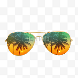 渐变太阳镜创意棕榈树太阳镜