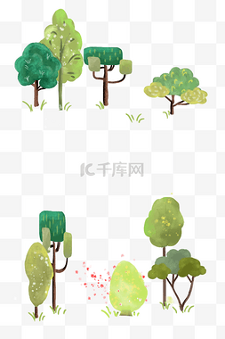 春夏树木图片_装饰森林边框植物
