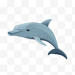 海洋卡通图片_可爱海豚PSD透明底
