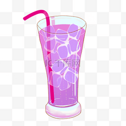 冰块汽水图片_夏季冰饮紫色冰块清凉汽水